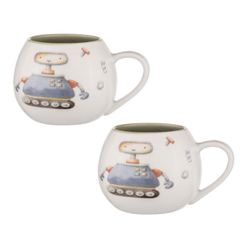 2PK Ashdene Robots Kids/Child 200ml Drinking Mini Hug Mug