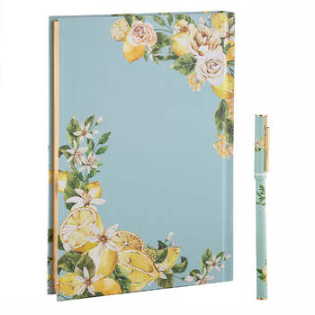 Ashdene Citrus Blooms Stationery Gift Set - Blue/Lemon