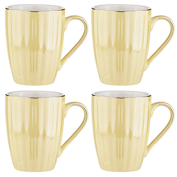 4pc Ashdene Parisienne Pearl Tea/Coffee Cup 350ml Mug Set - Buttermilk