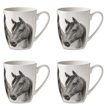 4PK Ashdene Trio Chessnut 12cm Coffee/Tea Drink Mug - White