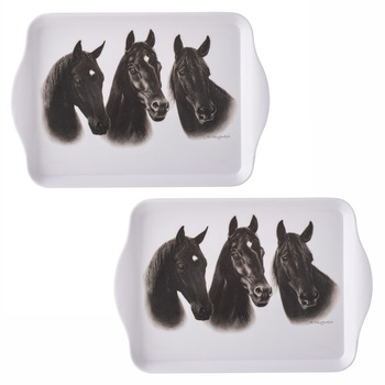 2pc Ashdene Trio Black Melamine 21x14.2cm Scatter Trays