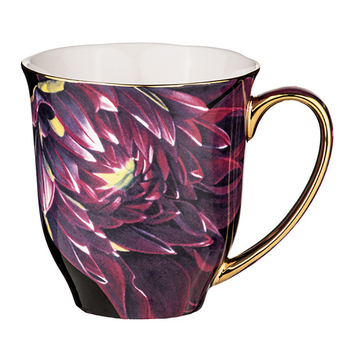 Ashdene Dark Florals Purple Flame Drinking Cup Mug 380ml New Bone China