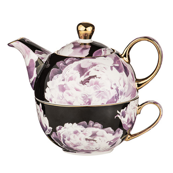 3pc Ashdene Dark Florals Peony Tea For One 400ml Teapot/300ml Cup w/Infuser