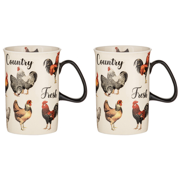 2PK Ashdene Heartland Drinking Can Glazed Mug 350ml New Bone China