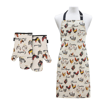 3pc Ashdene Heartland Apron & Oven Mitt Cooking/Kitchen Set