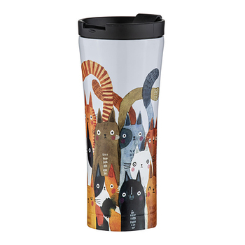 Ashdene Quirky Cats Photobomb Stainless Steel Travel Cup 500ml