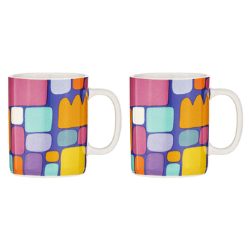 2PK Ashdene Puli Puli by Keturah Zimran Purple Mug 350ml New Bone China