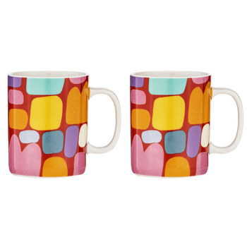 2PK Ashdene Puli Puli by Keturah Zimran Red Mug 350ml New Bone China