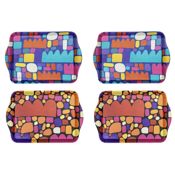 4PK Ashdene Puli Puli 21cm Matte Melamine Scatter Tray Assorted