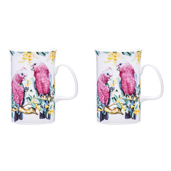 2PK Ashdene Australian Birds 320ml Coffee Mug - Galahs
