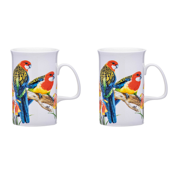 2PK Ashdene Australian Birds 320ml Coffee Mug - Eastern Rosellas
