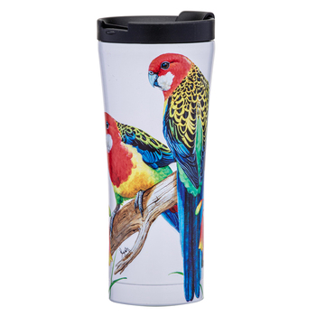 Ashdene Australian Birds 500ml Insulated Travel Mug - Eastern Rosellas