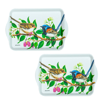 2pc Ashdene Australian Birds 21cm Melamine Scatter Tray - Fairy Wrens