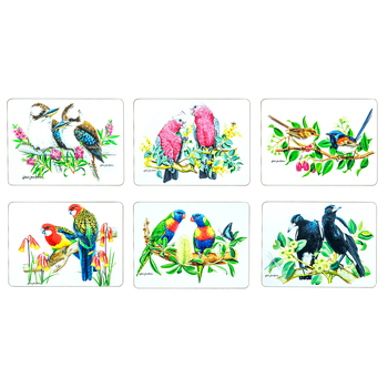 6pc Ashdene Australian Birds 29cm Hardboard Placemat - Assorted