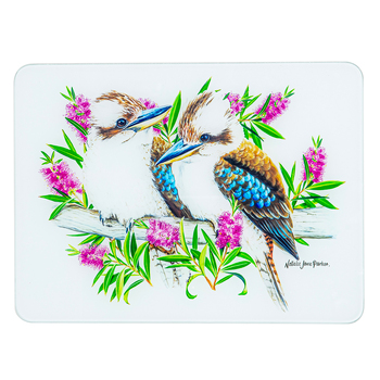 Ashdene Australian Birds 40cm Glass Surface Protector - Kookaburra