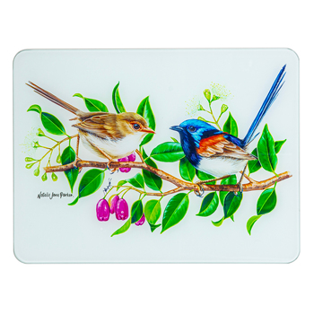 Ashdene Australian Birds 40cm Glass Surface Protector - Fairy Wren