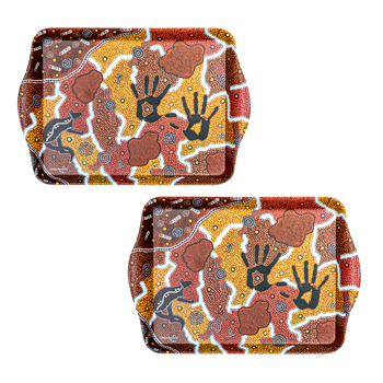 2pc Ashdene Maarakool Art 21cm Melamine Scatter Tray - Native Title