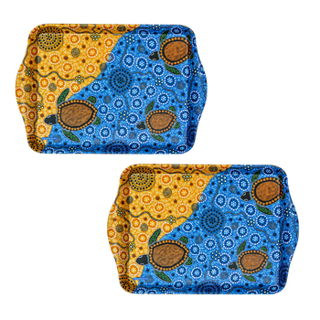 2pc Ashdene Maarakool Art 21cm Melamine Scatter Tray - Turtles Dreaming