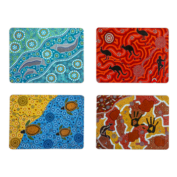 4pc Ashdene Maarakool 29x21.5cm Hardboard/Cork Art Placemat - Assorted