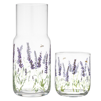 2pc Ashdene Lavender Fields 1L Crystal Carafe & 450ml Glass Set
