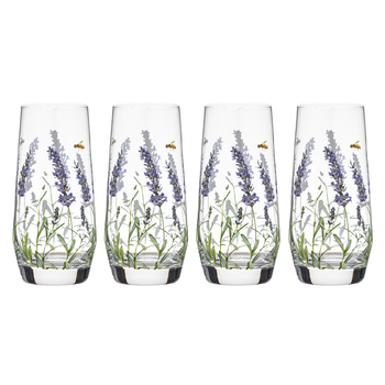 4pc Ashdene Lavender Fields 540ml Crystal Glass Highball Tumbler Set