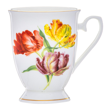 Ashdene Botanical Symphony 320ml Footed Mug - Parrot Tulip