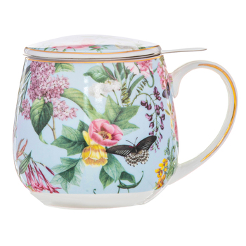 3pc Ashdene Romantic Garden Tea Mug w/ Lid/Stainless Steel Infuser