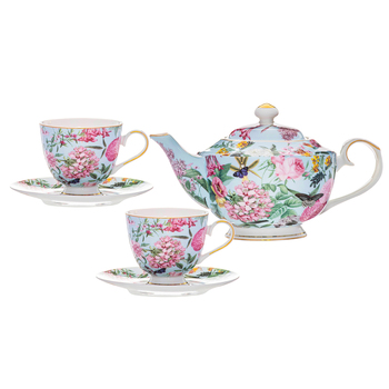 5pc Ashdene Romantic Garden Teapot & Teacup Set New Bone China
