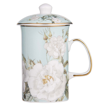 3pc Ashdene Elegant Rose Fine Bone China 320ml Tea Infuser Cup - Mint
