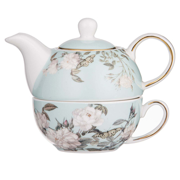 Ashdene Elegant Rose New Bone China 250ml Tea For One - Mint