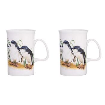 2PK Ashdene Australian Birds Fine Bone China 320ml/11.5cm Penguins Mug