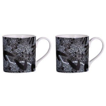 2PK Ashdene New Bone China 380ml Maintaining Our Culture Mug - Black