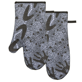 2pc Ashdene Cotton Maintaining Our Culture Oven Mitt - Black