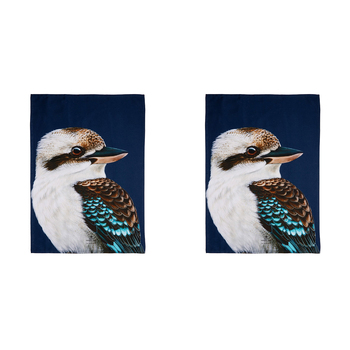 2PK Ashdene Cotton 70x50cm Modern Birds Kookaburra Kitchen Towel