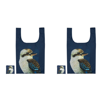 2PK Ashdene Plastic 64x36cm Modern Birds Kookaburra Shopping Bag