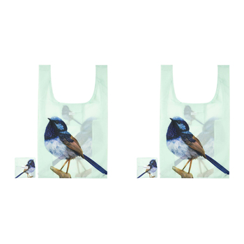 2PK Ashdene Plastic 64x36cm Modern Birds Wren Shopping Bag