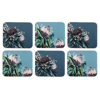 6PK Ashdene Hardboard/Cork Radiance Coaster Set Table Protector Mat