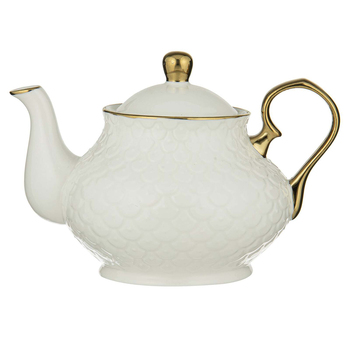 Ashdene New Bone China 770ml Ripple Teapot - White