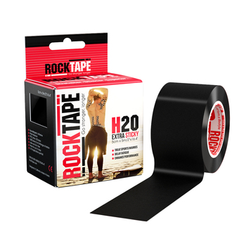 RockTape 5cmx5M H20 Hypoallergenic Sports Kinesiology Tape Roll - Black