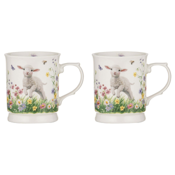 2PK Ashdene New Bone China 400ml Sweet Meadows Lamb Mug