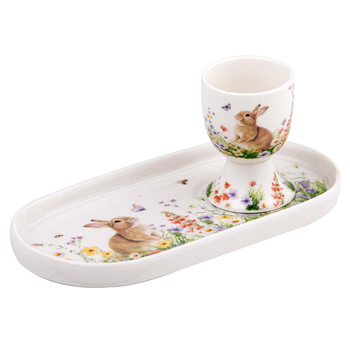 2pc Ashdene New Bone China Sweet Meadows Soldier Egg Cup/Plate Set