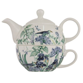 Ashdene Iris Garden White Tea For One Fine Bone China Set