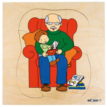 31pc Educo Multilayer Puzzle Grow Up Grandfather Kids/Children - 3y+