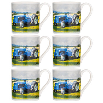 6PK Ashdene Tractors Then/Now Ford Fine Bone China Drinking Mug