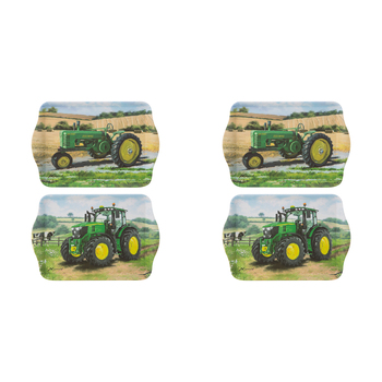 2x 2pc Ashdene Tractors Then/Now John Deere Serving Platter Scatter Tray