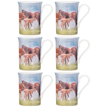 6PK Ashdene Mares & Foals Paddock Family Fine Bone China Mug