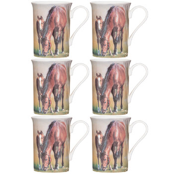 6PK Ashdene Mares & Foals Bay Mare Family Fine Bone China Mug