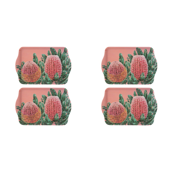 2x 2pc Ashdene Native Flora Banksia Serving Platter Scatter Tray
