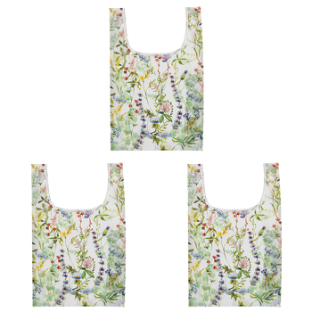3PK Ashdene Wildflowers RPET Reusable Tote Shopping Bag