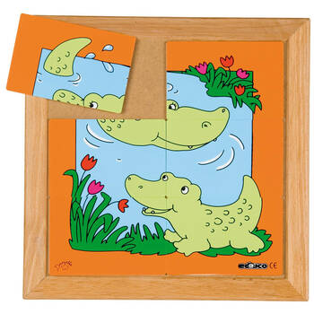 6pc Educo Mother and Child - Crocodile Puzzle Educational Play Kids/Children 3y+